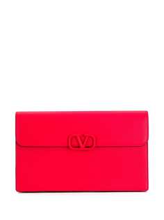 Valentino Garavani клатч из зернистой кожи с логотипом VLogo
