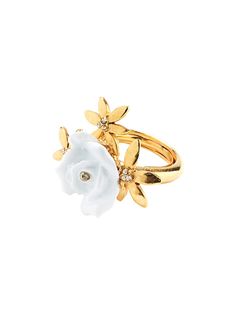 Oscar de la Renta encrusted rose-shaped ring