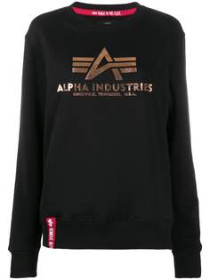 Alpha Industries foil logo-print sweatshirt
