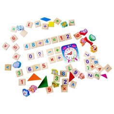 Blue Pink Hearts Комплект магнитов Цифры-фигуры-часы