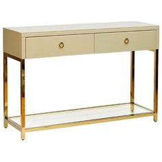 Столик Garda Decor KFC762E7, ДхШ: 120 х 40 см, бежевое стекло/золото