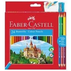 Faber-Castell Карандаши цветные, 24+6 цветов, с точилкой (110324)