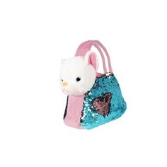 Мягкая игрушка Fluffy Family Котенок в сумочке с пайетками 19 см