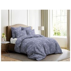 Постельное белье семейное Ночь Нежна Грани 70х70 см поплин серый