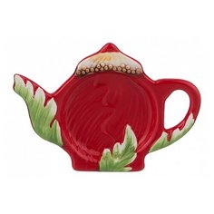 Подставка для чайных пакетиков Agness Маковый цвет 358-1378 красный/зеленый