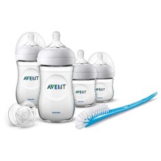 Philips AVENT Набор для кормления новорождённых, серия Natural, SCD301/01 (6 предметов) с рождения, бесцветный