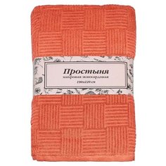Простыня LUCKY махровая жаккардовая 190 х 220 см оранжевый