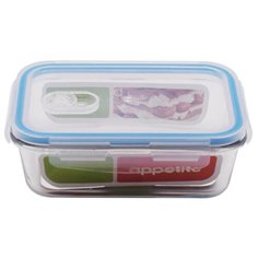 Appetite Контейнер прямоугольный с клапаном 0,84л голубой