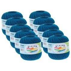 Пряжа Alpina Lena, 100 % хлопок, 50 г, 280 м, 10 шт., №57 джинсовый