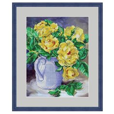 Galla Collection Набор для вышивания бисером Желтые розы 23 х 29 см (Л340)