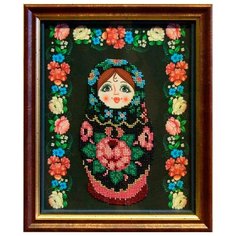 Galla Collection Набор для вышивания бисером матрешка Жостово 19 х 24 см (Л308)