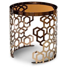 Столик Garda Decor 13RXET8011, d: 50 см, розовое золото/коричневый