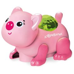 Развивающая игрушка Азбукварик Диско-зверята. Свинка светло-розовый