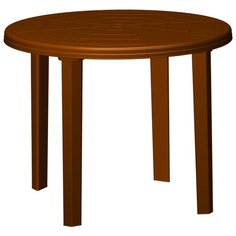 Стол обеденный садовый Туба-Дуба пластиковый круглый, шоколад