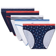 DIM Набор трусов слипы Les Pockets Coton Stretch, 5 шт., размер 44/46, синий/белый
