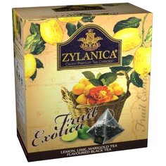 Чай черный Zylanica Fruit exotica с лимоном, лаймом и календулой в пирамидках, 20 шт.