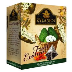 Чай черный Zylanica Fruit exotica с саусепом и лепестками календулы в пирамидках, 20 шт.
