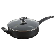 Сотейник Калитва Black stone 3862635 26 см, с крышкой, черный