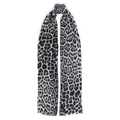 Шелковый шарф с леопардовым принтом Saint Laurent