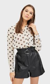 Stradivarius Базовые Шорты Из Искусственной Кожи Женская Коллекция Черный M