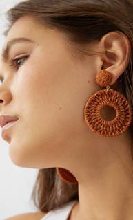 Stradivarius Серьги С Натуральной Нитью Женская Коллекция Multicolor 103
