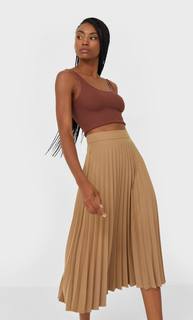 Stradivarius Плиссированная Юбка Женская Коллекция Бежевый Xl
