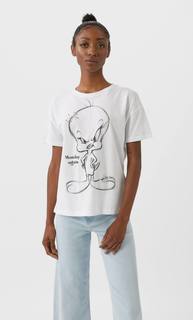 Stradivarius Футболка Tweety Женская Коллекция Белый S