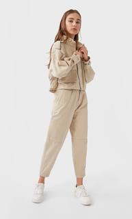 Stradivarius Укороченная Куртка Женская Коллекция Multicolor M