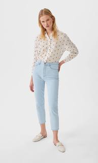 Stradivarius Рубашка В Рельефный Горошек Женская Коллекция Светло-Жженый L
