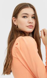 Stradivarius Базовый Кардиган С Круглым Вырезом Женская Коллекция Оранжево-Персиковый Xl