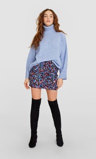 Stradivarius Свитер С Высоким Воротником Женская Коллекция Синий M