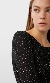 Stradivarius Платье С Принтом «Звезды» Женская Коллекция Черный S
