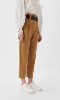 Stradivarius Базовые Брюки С Ремнем Женская Коллекция Бежевый 34