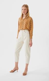 Stradivarius Рубашка В Рельефный Горошек Женская Коллекция Жженый Xl