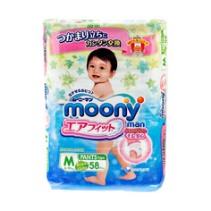 Подгузники-трусики Moony Man универсальные M (6-10 кг), 58 шт.