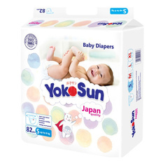 Подгузники для новорожденных YokoSun S (до 6 кг), 82 шт.