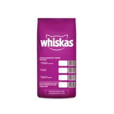 Сухой корм для кошек Whiskas, подушечки с паштетом, с лососем, 5кг