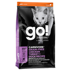 Сухой корм для кошек и котят GO! Carnivore, беззерновой, 4 вида мяса, 1,36кг
