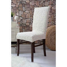 Чехлы на стулья без оборки Venera "Chair", цвет: белый, комплект 6 шт