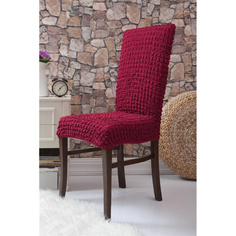 Чехлы на стулья без оборки Venera "Chair", цвет: бордовый, комплект 6 шт