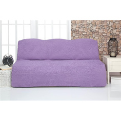 Чехол на трехместный диван без подлокотников и оборки Venera "Sofa", цвет: сиреневый