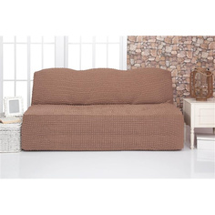 Чехол на трехместный диван без подлокотников и оборки Venera "Sofa", цвет: коричневый