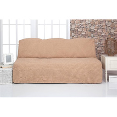 Чехол на трехместный диван без подлокотников и оборки Venera "Sofa", светло-коричневый