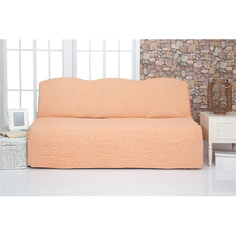 Чехол на трехместный диван без подлокотников и оборки Venera "Sofa", цвет: персиковый