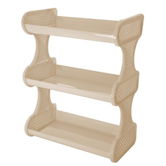 Полка навесная трехсекционная пластиковая, 41,7х32,4х17 см, слоновая кость Bran Q