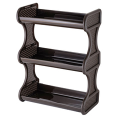 Полка навесная трехсекционная пластиковая, 41,7х32,4х17 см, кофейная Bran Q