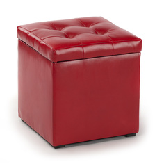 Пуф Люкс с ящиком красный Шарм Дизайн