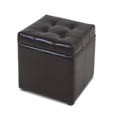 Пуф Квадро с ящиком черный Шарм Дизайн