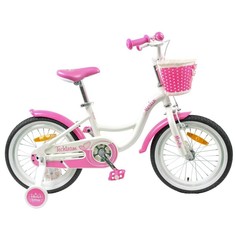 Детский велосипед Tech Team Merlin 16" бело-розовый