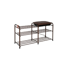 Подставка для обуви ЗМИ 3-х полочная 80 с сиденьем с ящиком, медный антик